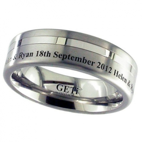 Lasered Date (2208GP-Eng) Titanium Wedding Ring